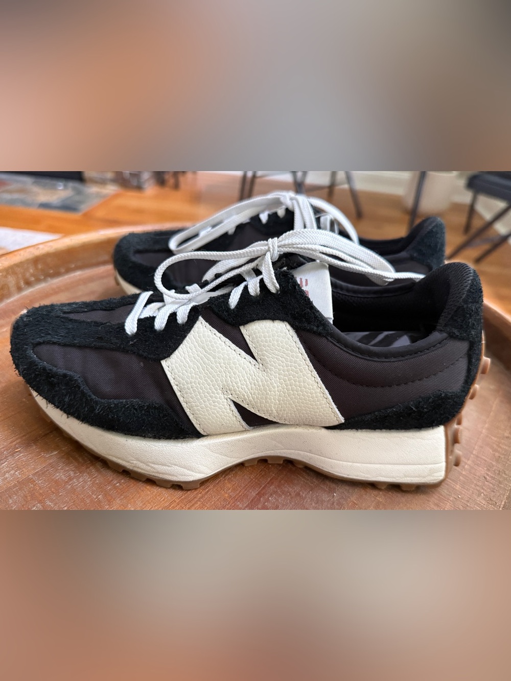 New Balance 574 Black and Cream Retro Sneaker.  Women’s Size 7.